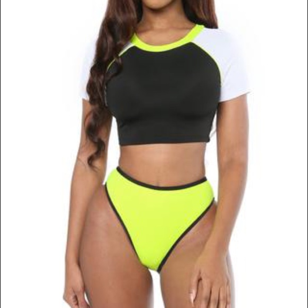 Neon Colorblock Two Piece NWT - Sz. L